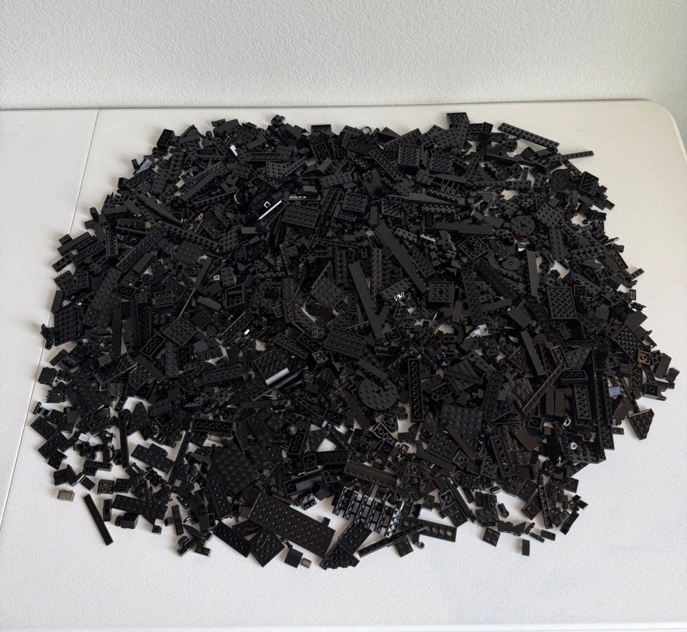 4 lb Lego Bulk Lot Black Colored Mix Bricklink MOC Bricks Assorted