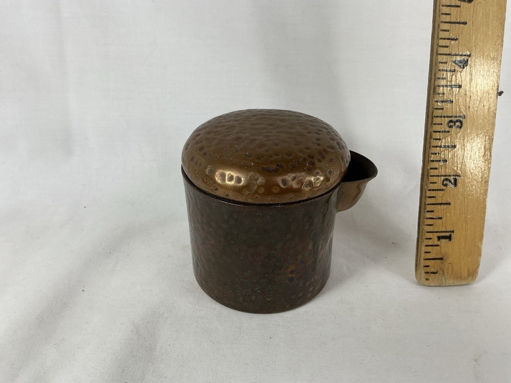 Vintage Hammered Brass Mug Creamer