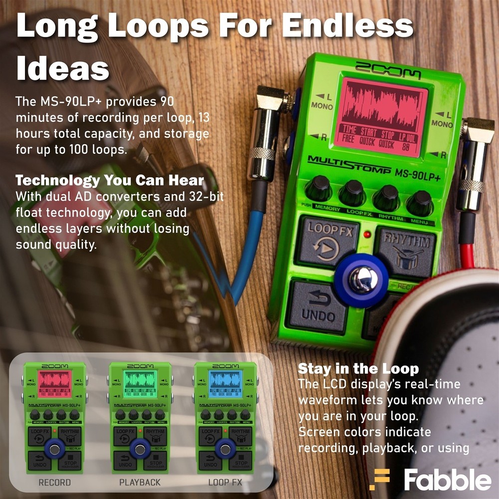 Zoom MS-90LP+ MultiStomp Looper Pedal Bundle