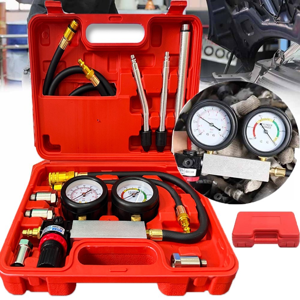 Engine Compression Diagnosis Tester Cylinder Leak Down Gauges Detector Leakage