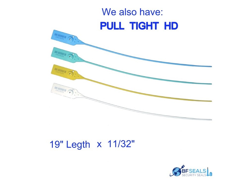 Plastic Security Seal PULL TIGHT HD , 19" Long, 100 Pcs, YELLOW, Heavy Duty