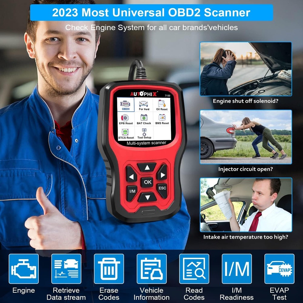 Fit For Ford OBD2 Scanner Full System Code Reader ABS SRS Reset Diagnostic Tool