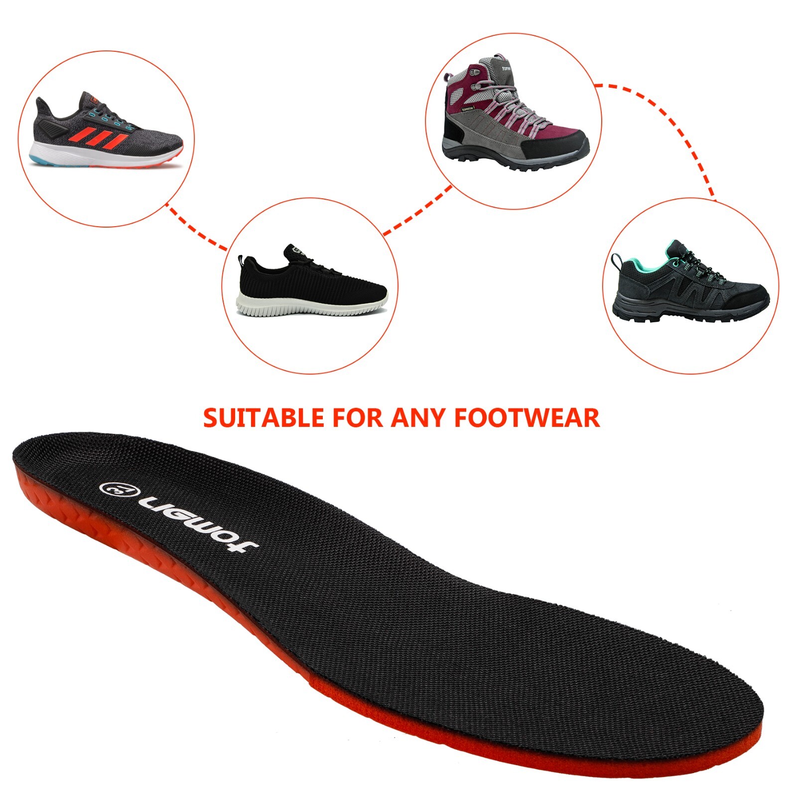 Arch Support Insoles for Men Gel Sport Shoe Inserts for Sneakers Work Boots