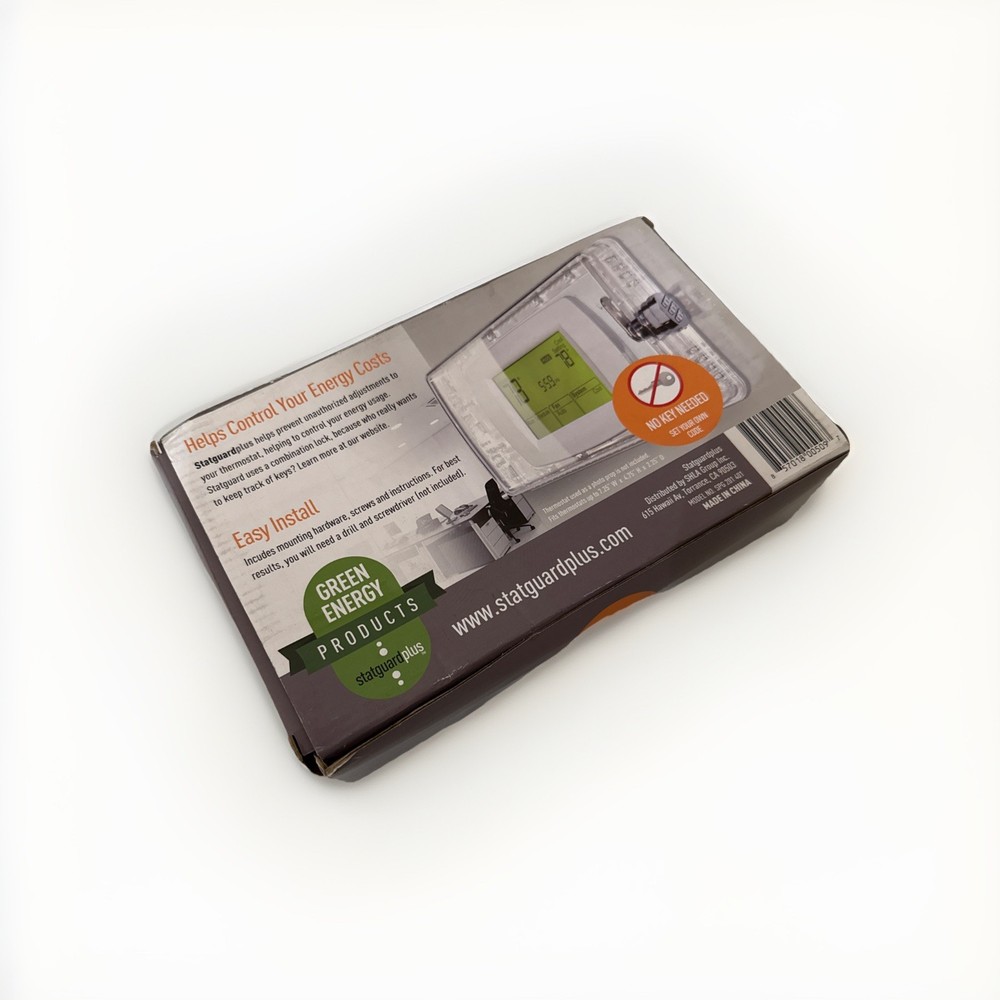 StatGuardPlus Universal Thermostat Guard Clear Combo Lock – New, Open Box