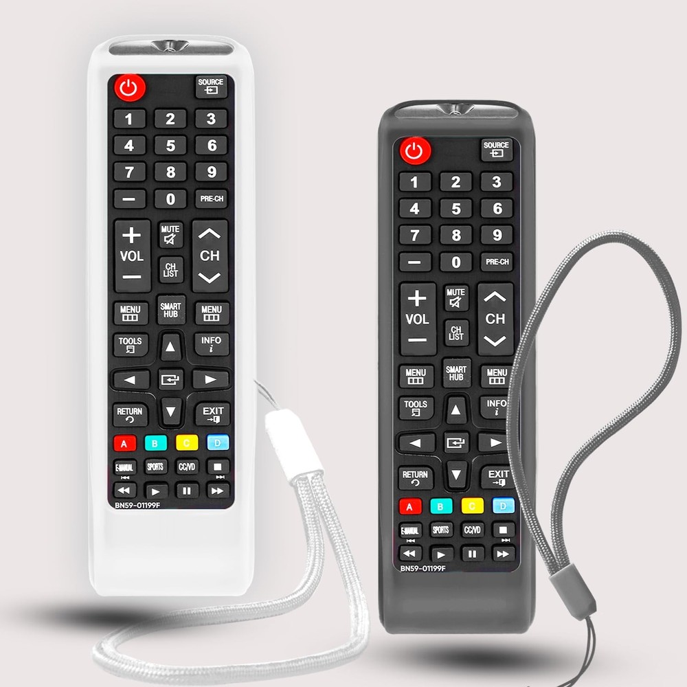 2Pack Case for Samsung TV Remote, Cover Remote Black+White