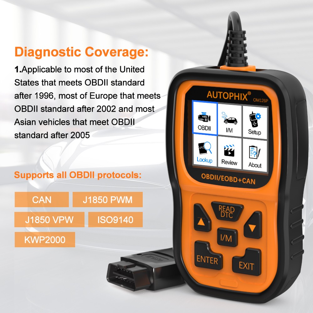 AUTOPHIX OM126P OBD2 Scanner Check Engine Enhanced Code Reader Auto Diagnostic