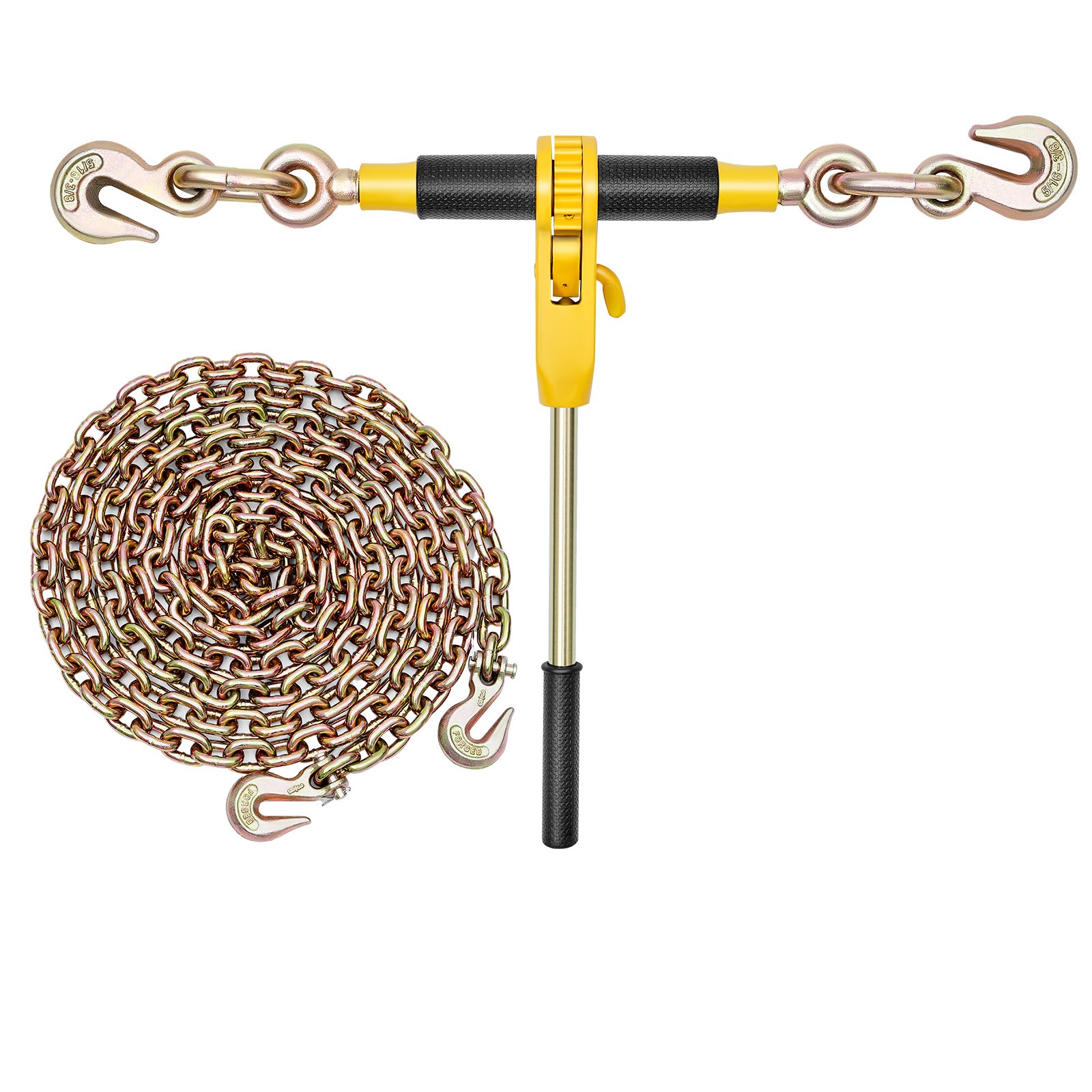 Uimoso 4 Pack Ratchet Chain Binder 5/16"-3/8" G80 Chains Load Binder for Towing