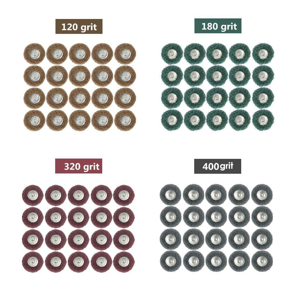 1" Diameter 40 Pack Aluminum Oxide Buffing Wheels for Rotary Tool Precision Work