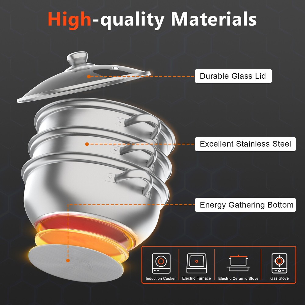 Rice Roll Steamer 2/3 drawers DIY Multi-function Rice Noodle Roll Steamer
