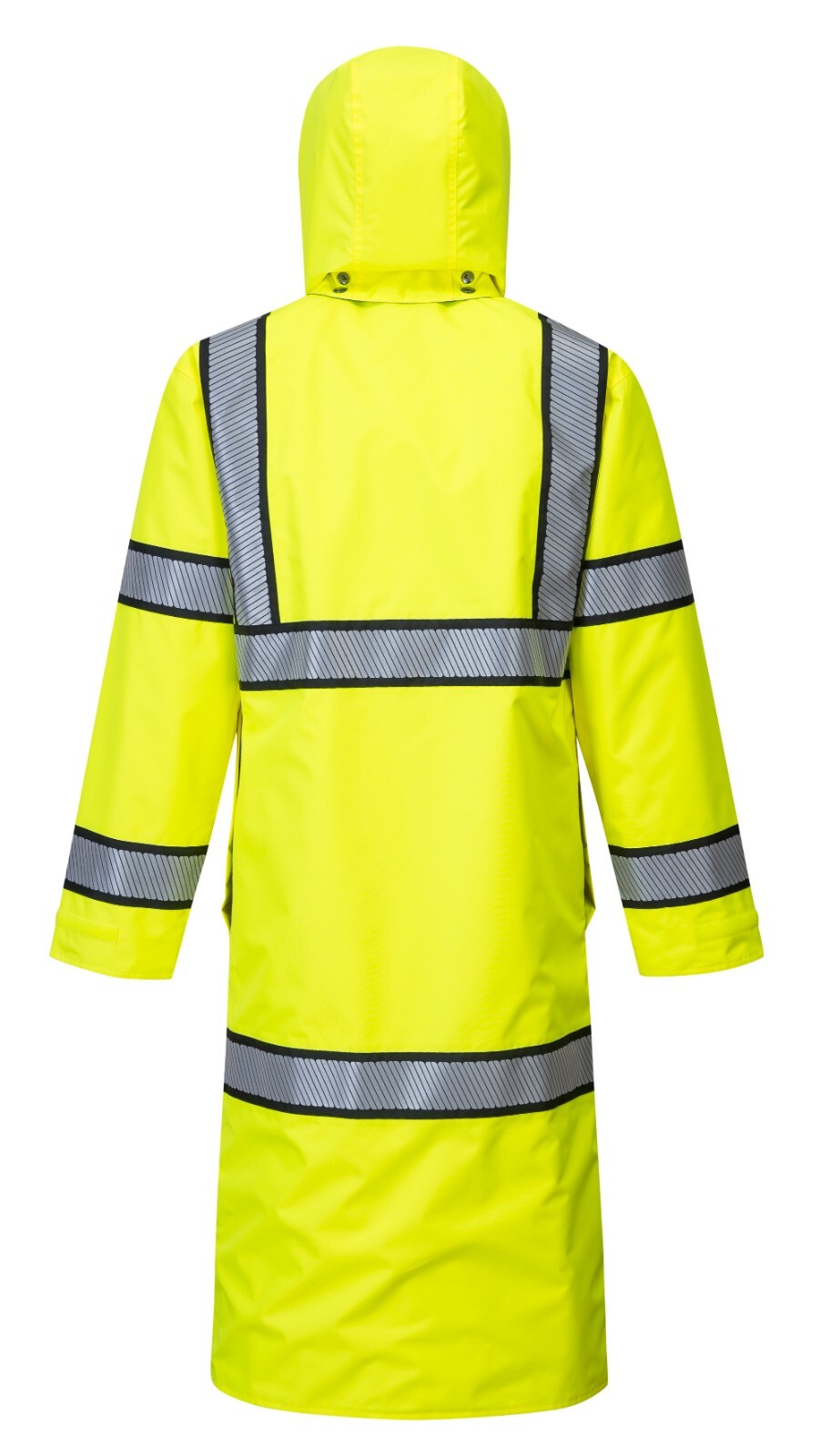 Portwest UH447 Waterproof Hi Vis Reversible Raincoat Long Trench Safety Jacket