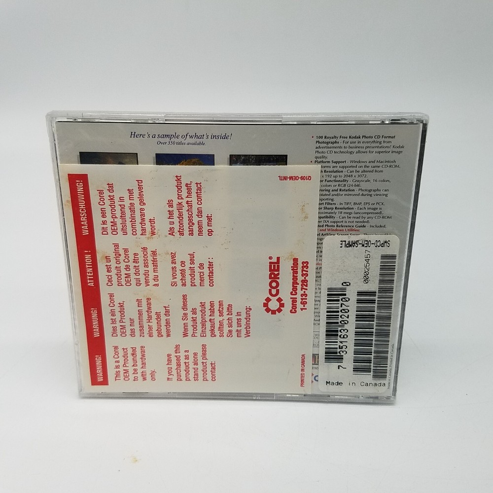 Corel Professional Photos CD-Rom Sampler Limited Edition PC Computer Software