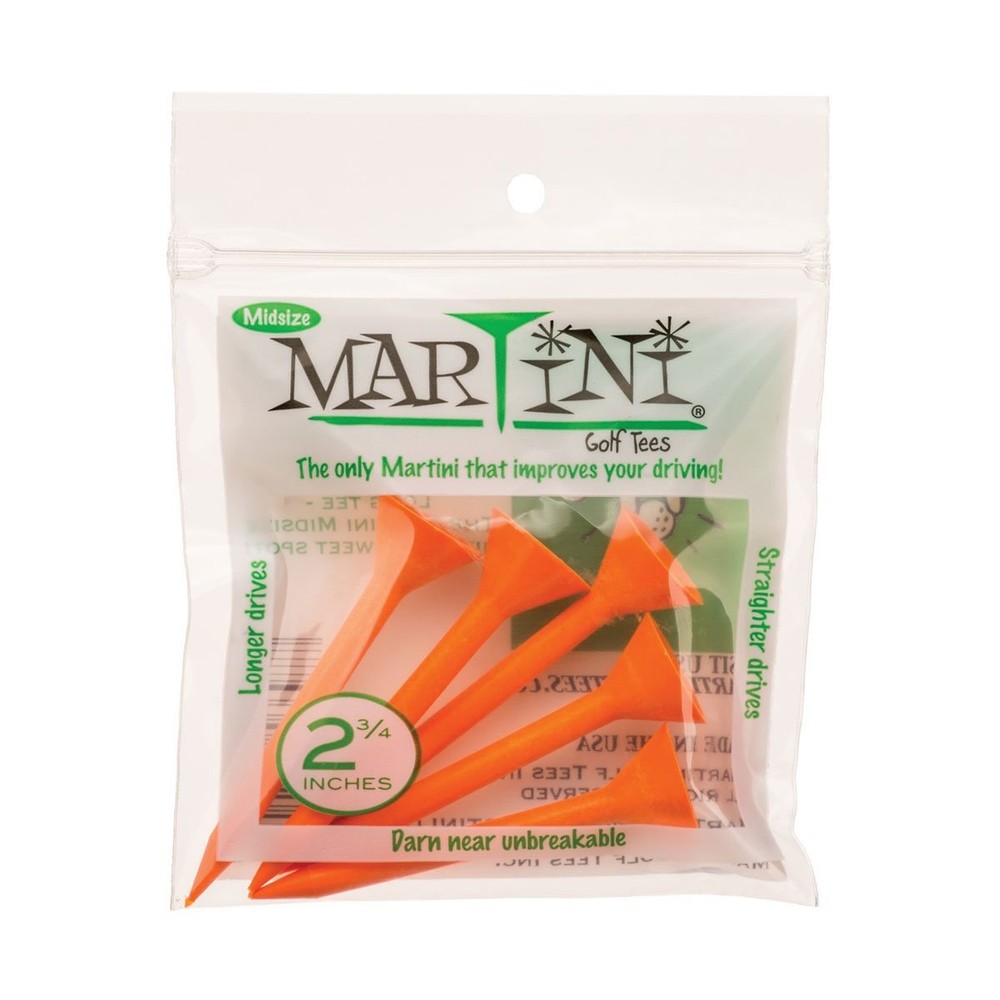 MARTINI Midsize 2 3/4" Golf Tees - Virtually Unbreakable Orange