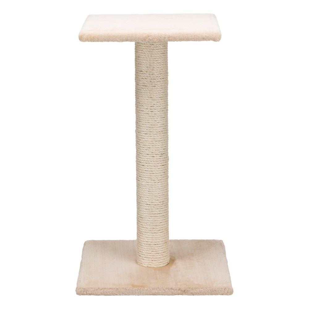 Espejo 27" Sisal Cat Scratching Post with Plush Platform, Beige