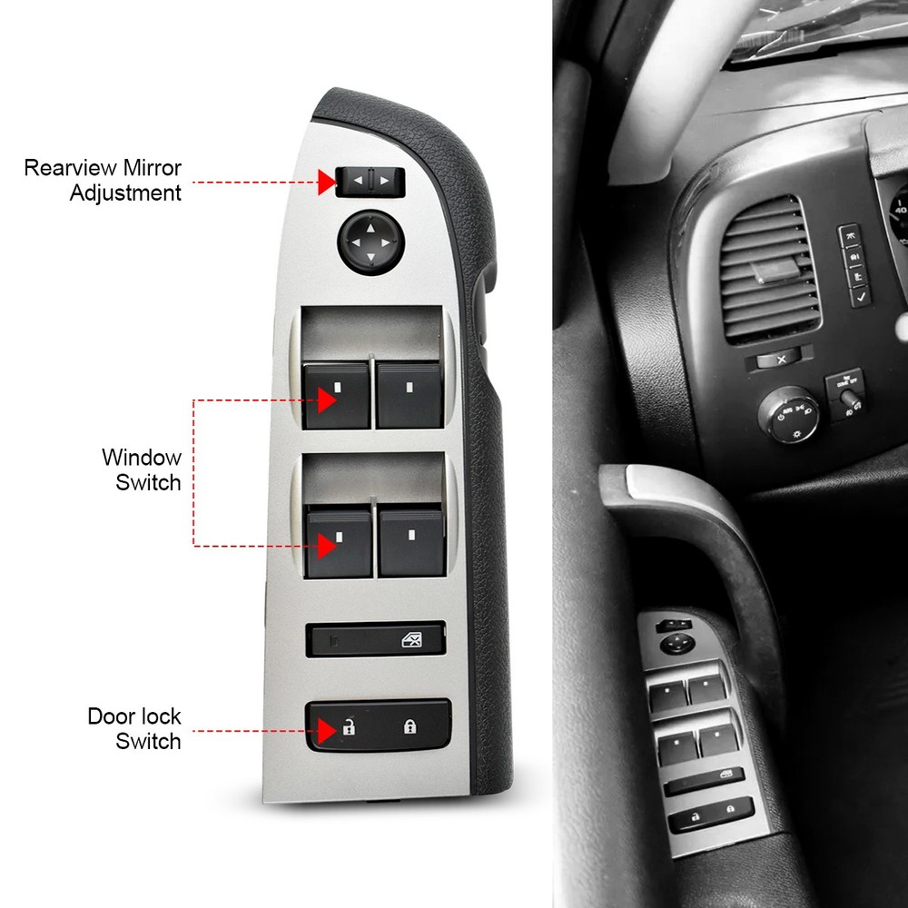 Window Side Door Control Switch Panel For GMC Sierra 2500 HD 2010-2014 A+