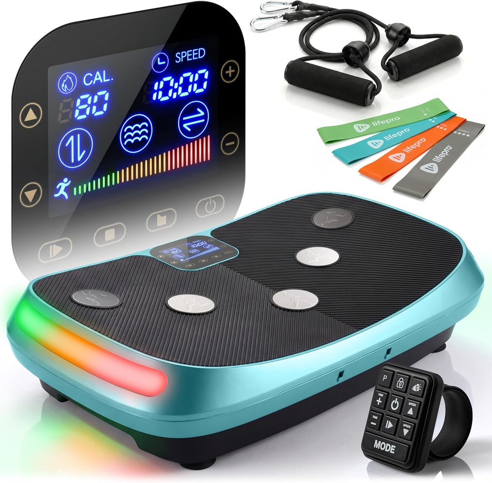 Rumblex 4D Vibration Plate Exercise Machine with Triple Motor Oscillation, Linea