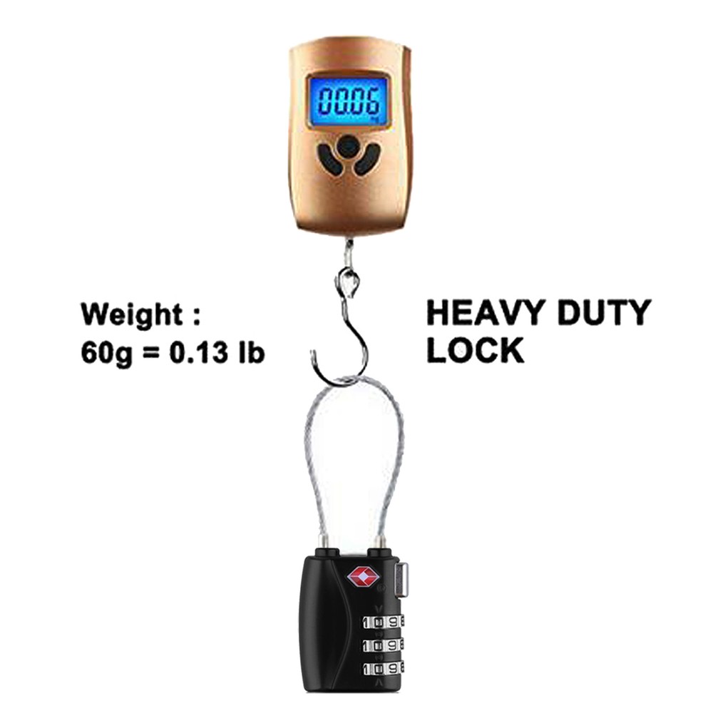 US TSA Luggage Lock - 3 Digit Combination Padlock - with Open Alert Indicator