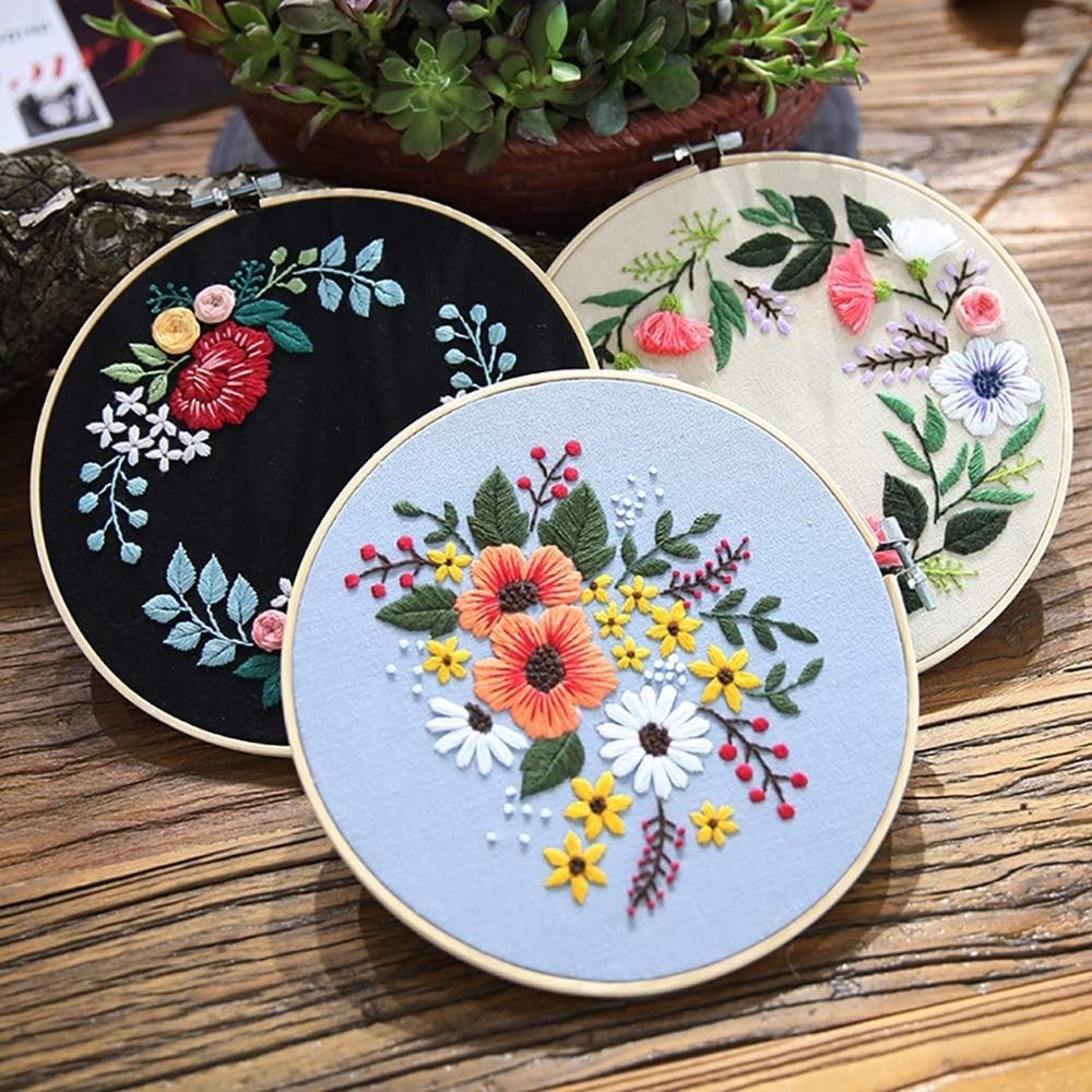 Versatile 2-Pack 7.9 Inch Bamboo Cross Stitch Hoops for Easy Sewing Projects