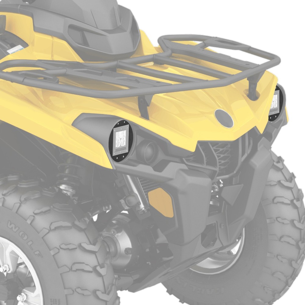 LED Headlight Conversion Light Pods Flush Mount Bracket Kit Fit Can-Am Outlander
