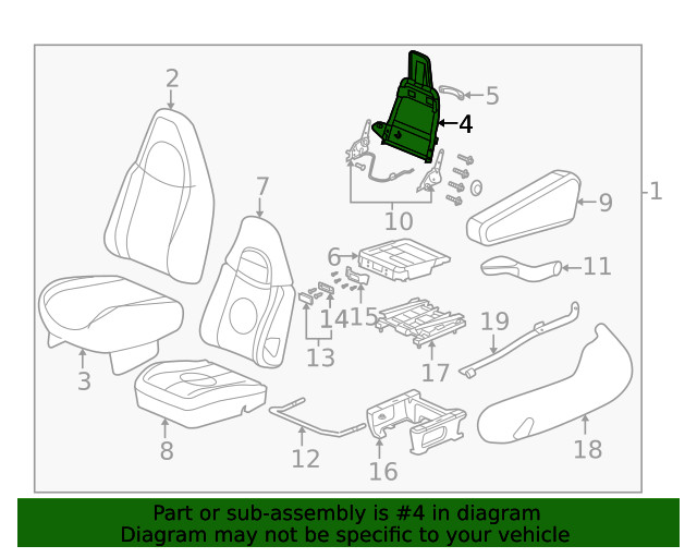 Genuine GM Seat Back Frame 19127859