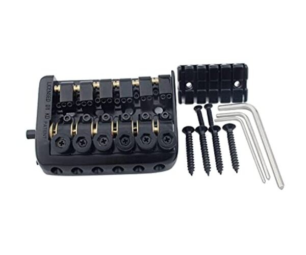 6 String Saddle Headless Guitar Bridge Tailpiece With Worm Involved String