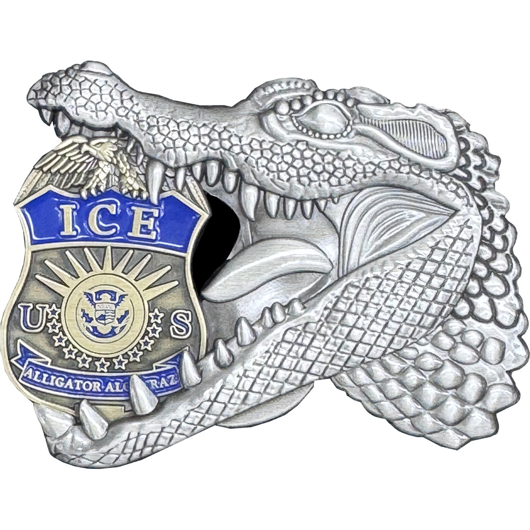 EL19-5 ICE Agent Alligator Alcatraz ICE Agent Challenge Coin Florida Gator