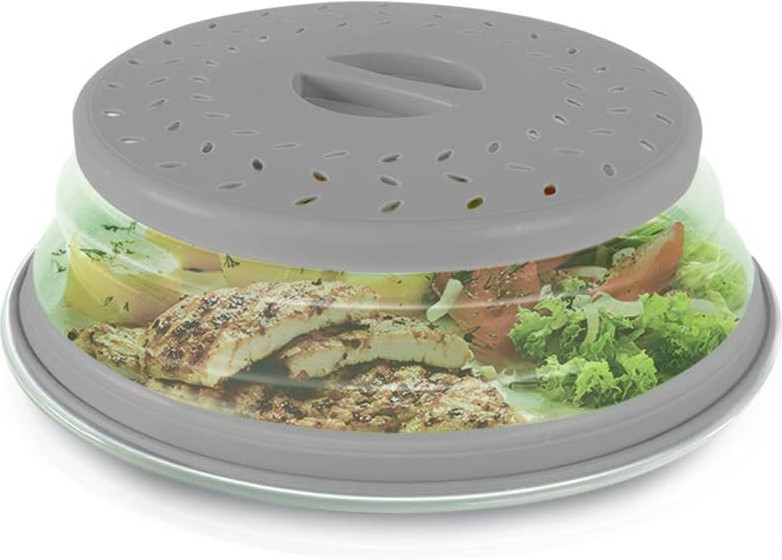 Collapsible Microwave Splatter Shield Ventilated Cover Gray – Handy Gourmet.....