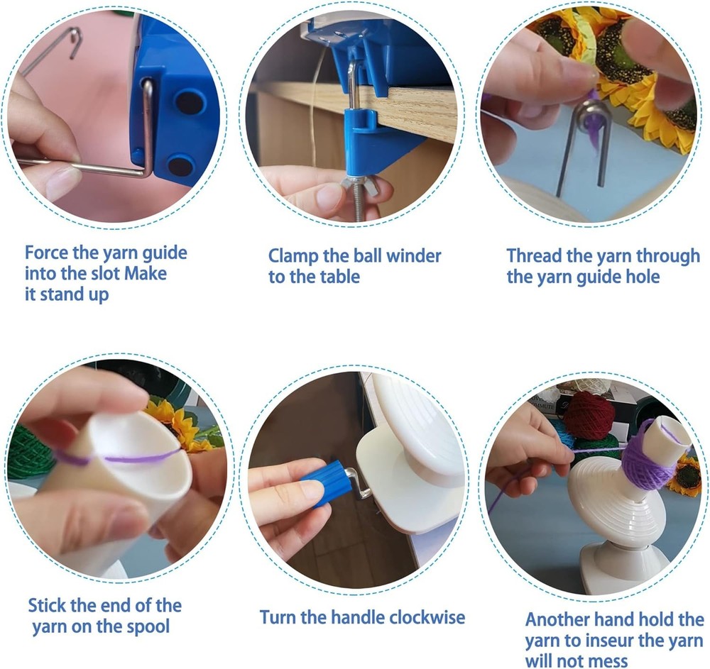 Yarn Ball Winder Hand Operated Winding Wool Machine String Ball...
