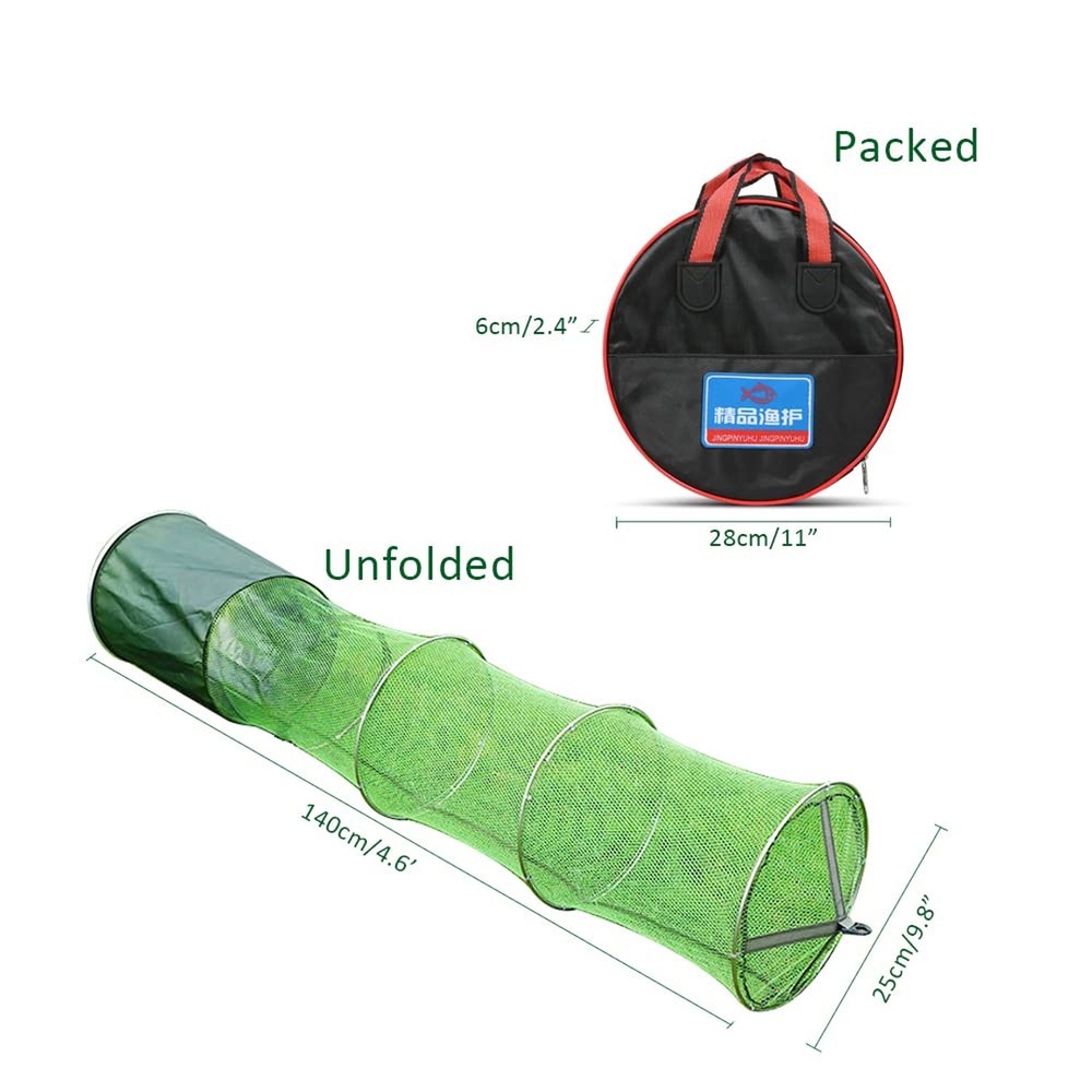 Collapsible Fish Keeping Net - Rubberized Mesh Fishing Basket - Foldable Fish...