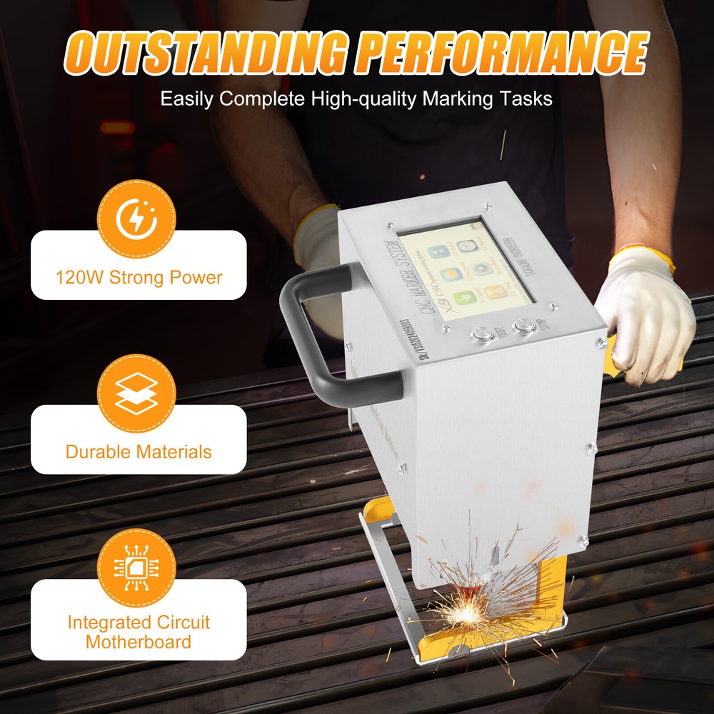 40mm/s Handheld Touch Screen Dot Peen Marking Machine for VIN Code Chassis 120W