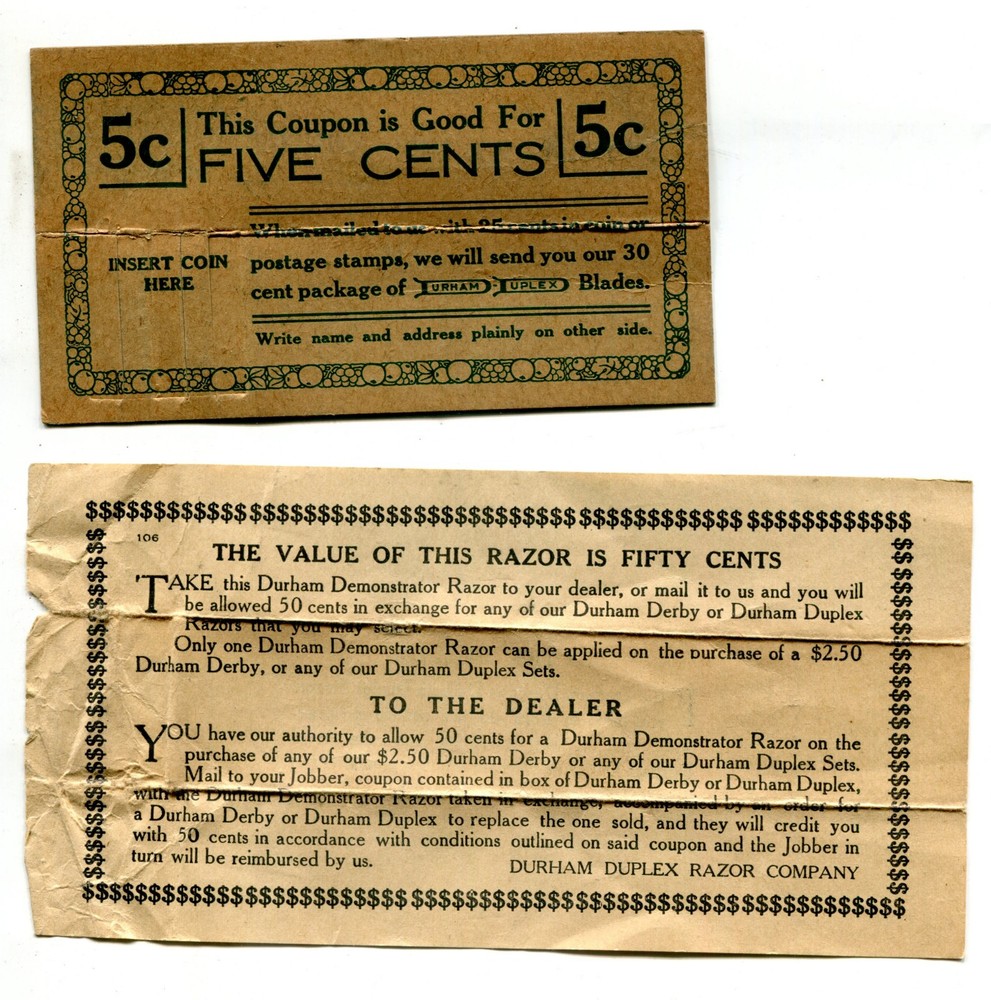 2 Durham Razor Coupons
