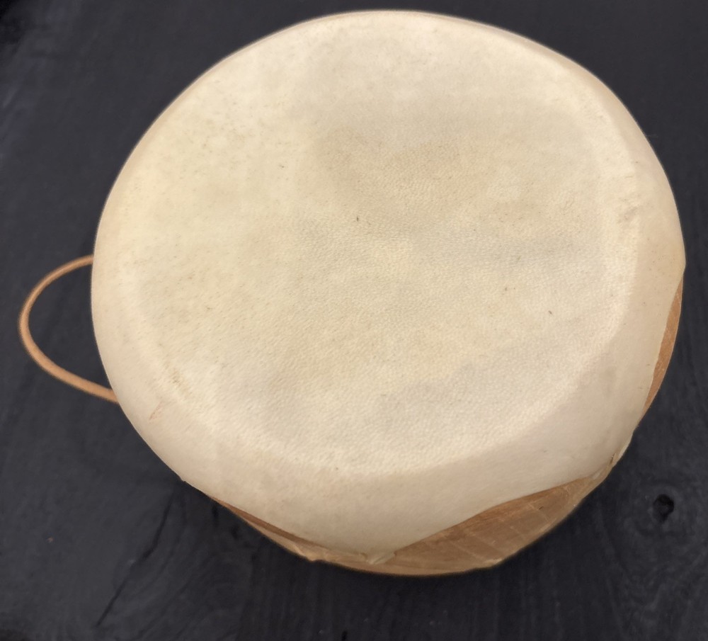 RAWHIDE & WOOD DRUM WITH BEATER
