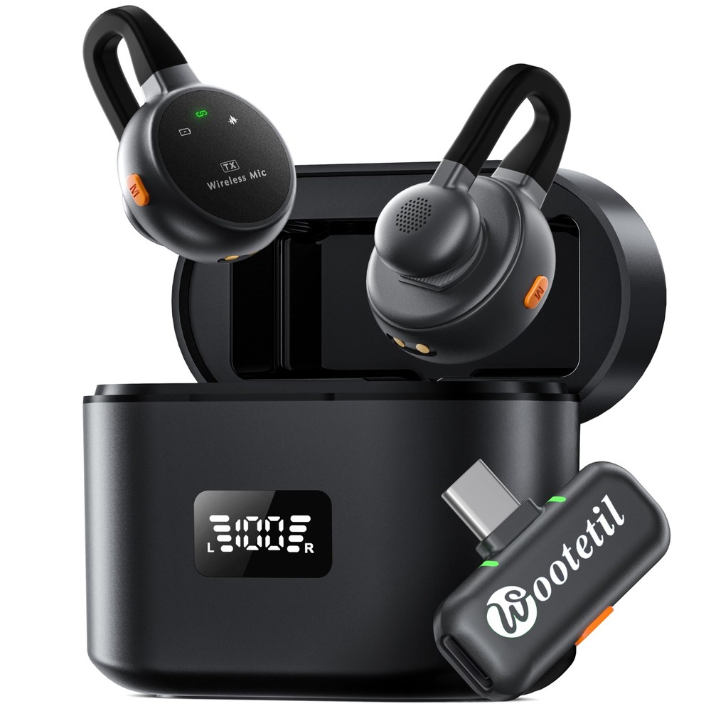 Wireless Lavalier Microphone for iPhone, iPad, Android - USB-C Small, Black