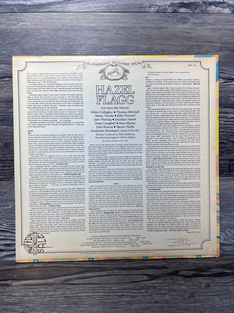 HAZEL FLAGG, ORIGINAL CAST, VINYL RECORD