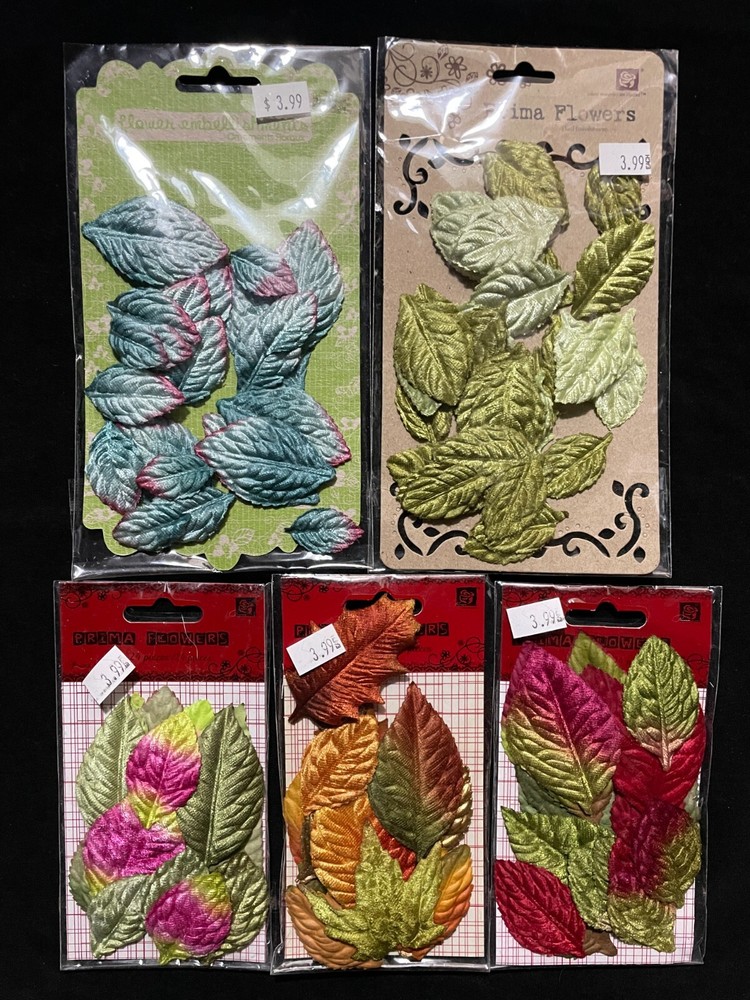 PRIMA "VELVET LEAVES" EMBELLISHMENTS - ASSORTED