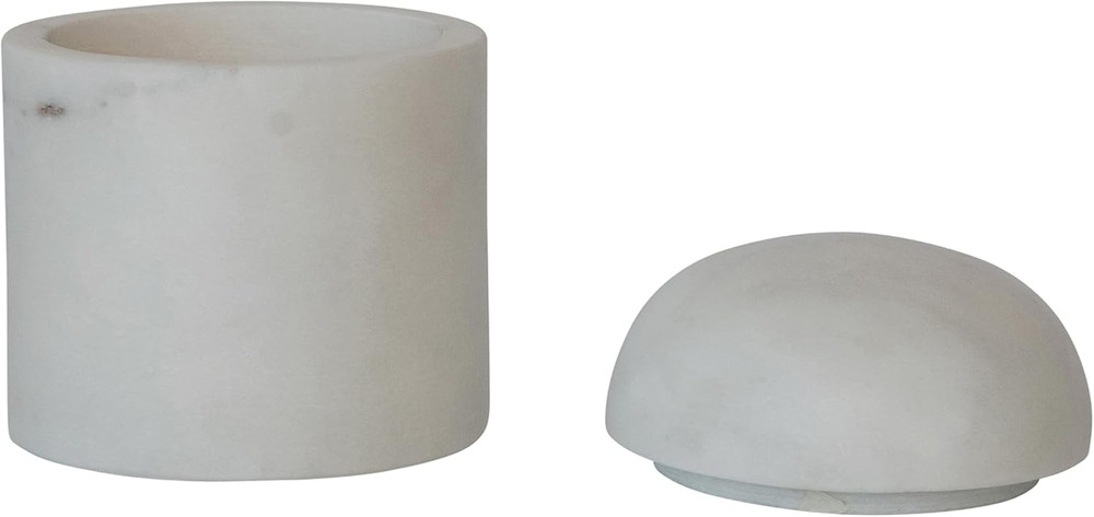 round Marble Salt Cellar, White