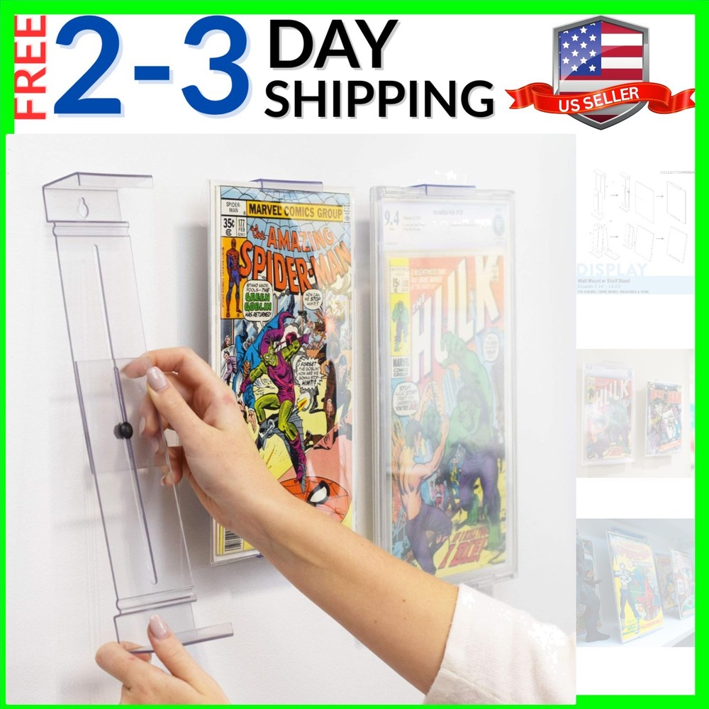 Comic Mount 1 Pack, Comic Book Shelf Stand or Wall Mount Display, Invisible a...