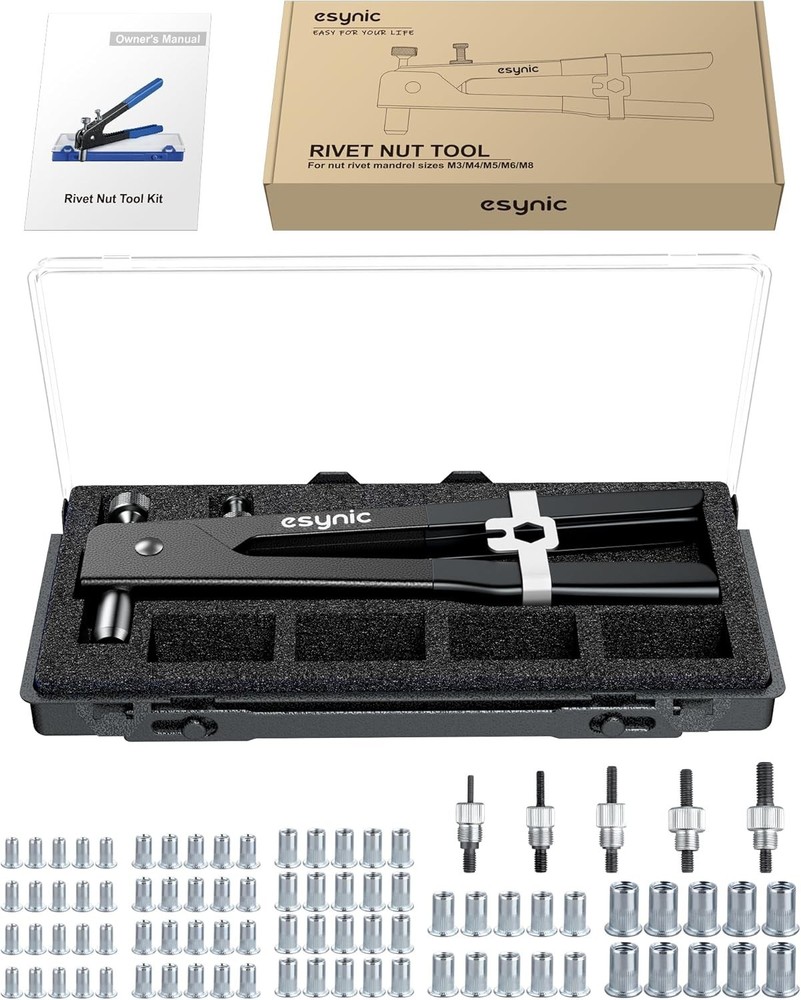 Professional 10-Inch Rivet Nut Tool Set - Efficient Repairs with Storage Case