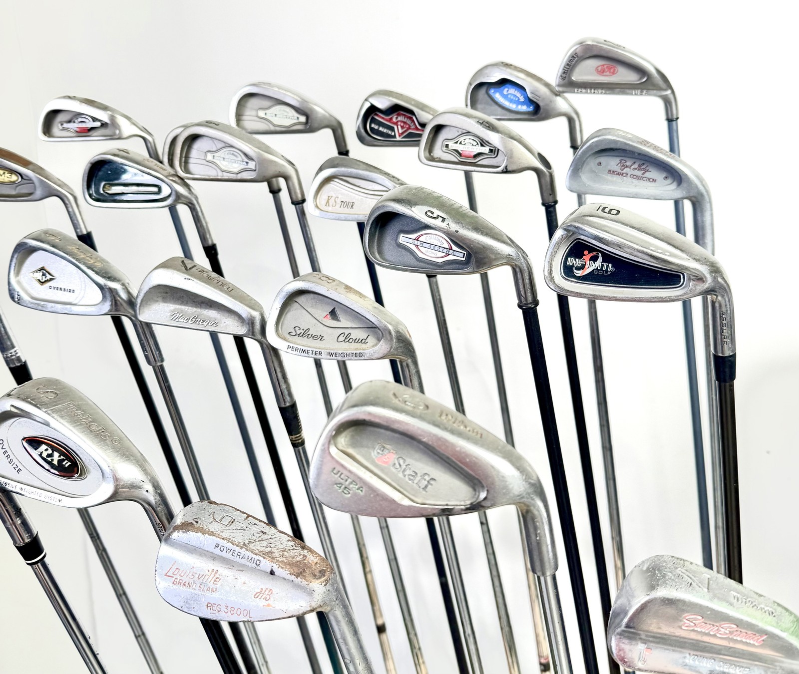 Wholesale Lot of 24 Golf Clubs - Right Handed - Assorted Irons and Wedges