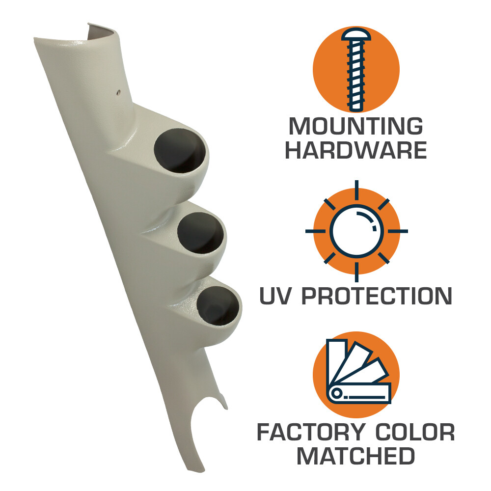 Full Size Taupe 52mm Triple Pillar Gauge Pod for 03-09 Dodge Ram 1500 2500 3500