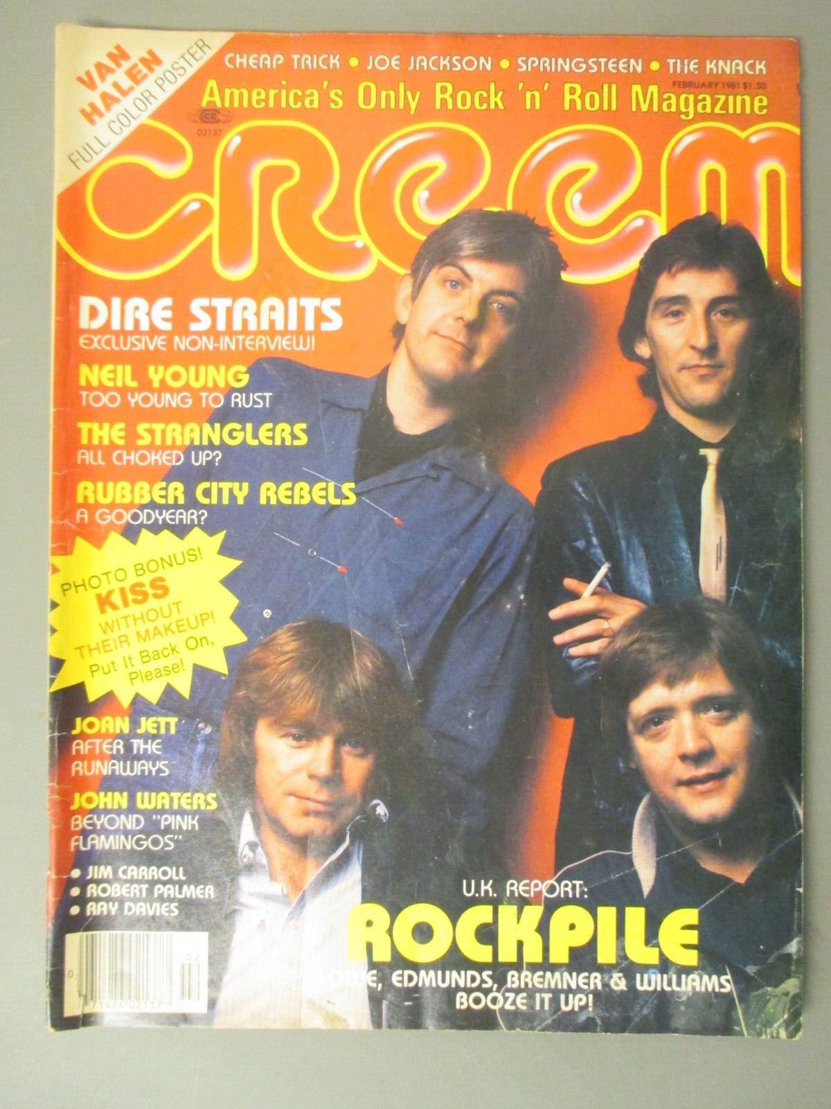 Creem Magazine Feb '81, Rockpile, Neil Young Dire Straits, Cheap Trick, Springst