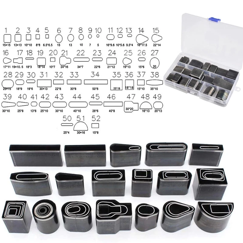 26/52 Leather Craft Hollow Hole Cutter Punch Tool Round Oval Rectangle Punch Set