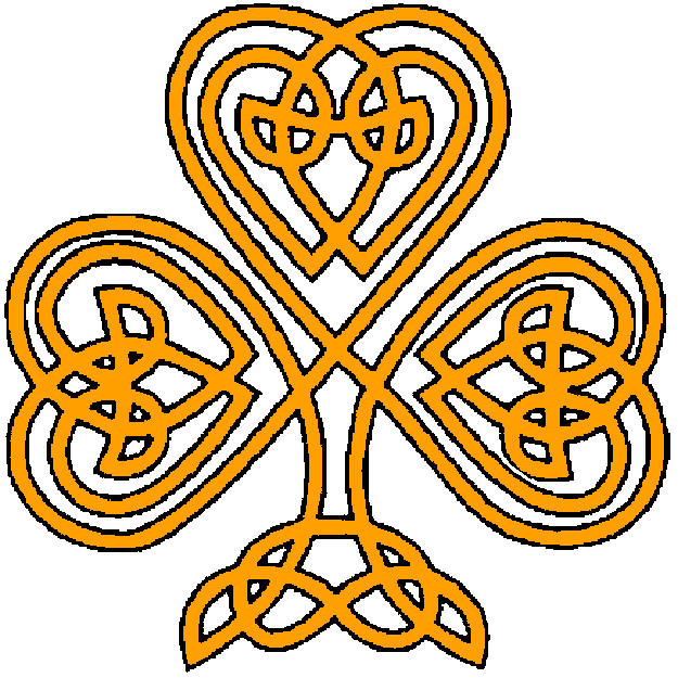 30 Custom Orange Celtic Shamrock Personalized Address Labels
