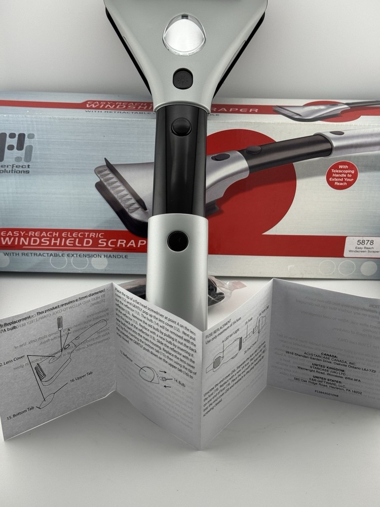 Perfect Solutions Easy-Reach Electric Windshield Scraper with Telescopic Handle