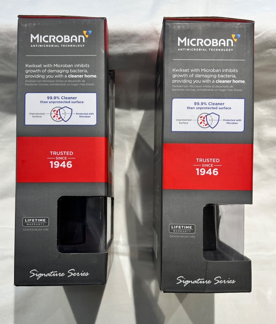 Kwikset Tripoli Matte Black Keyed Alike Entry Door Lever Lock Smartkey (Qty-2)