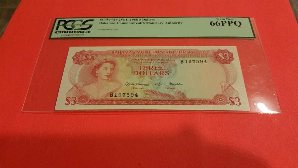 Bahamas 1968 $3 UNC