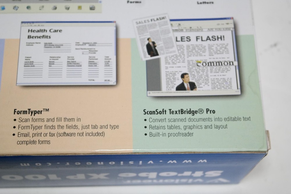 NEW VISIONEER STROBE XP 100 BLACK PORTABLE SHEETFEED DOCUMENT MOBILE SCANNER