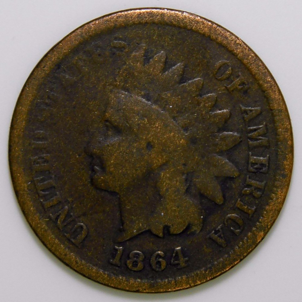 1864-L Pointed Bust Indian Head Cent G k509