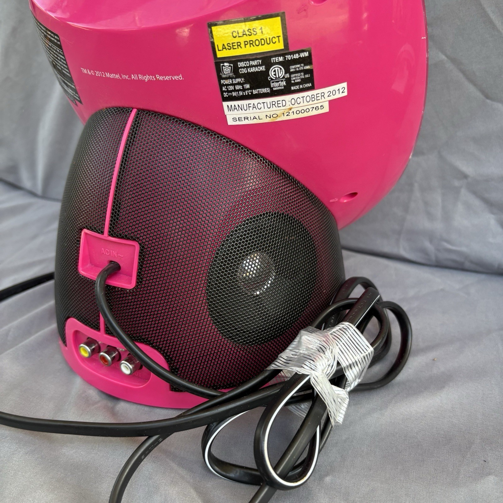 Monster High Disco party CD Player & Karaoke Machine "Flashing Lights" WORKING