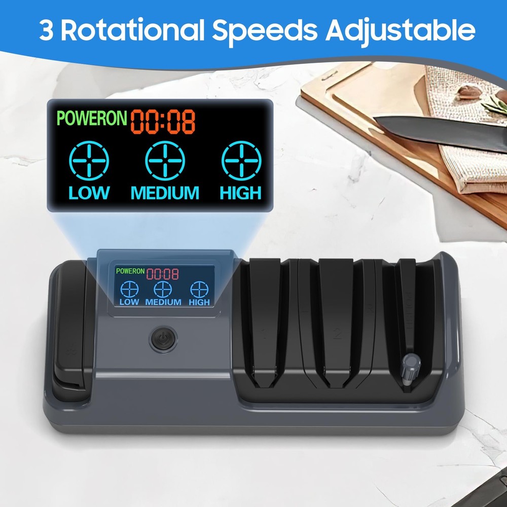 5-in-1 Sharpener for Kitchen , with 100% Diamond Abrasives, 3 Adjustable Spee...