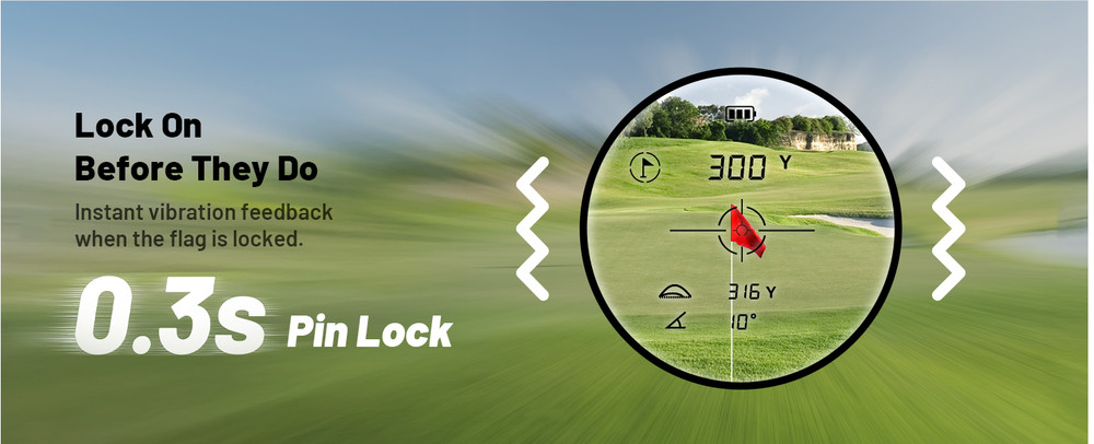 Golf Rangefinder 1200 Yd. Slope Switch Flag Lock Vibration 7X USB-C Rechargeable